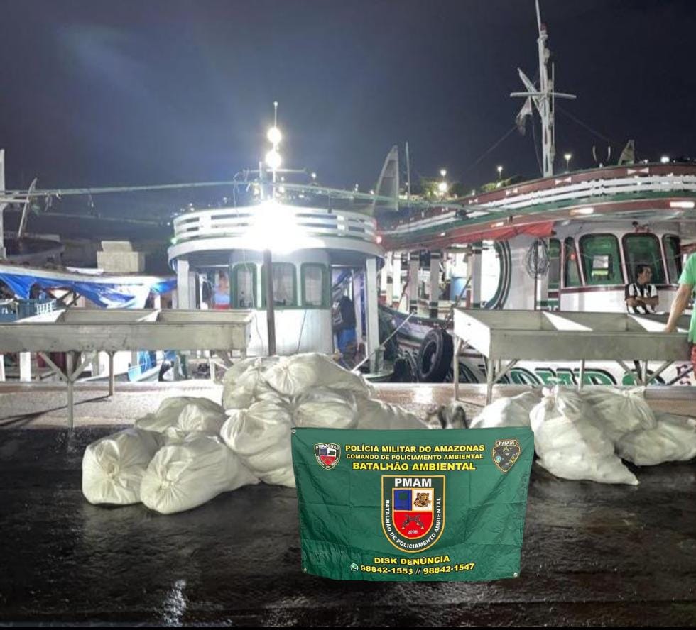 PMAM apreende mais de uma tonelada de pescado ilegal na feira da Panair