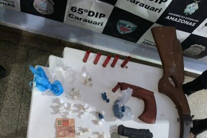 Em Carauari, PC-AM e PMAM prendem homem por tráfico de drogas e posse ilegal de arma de fogo