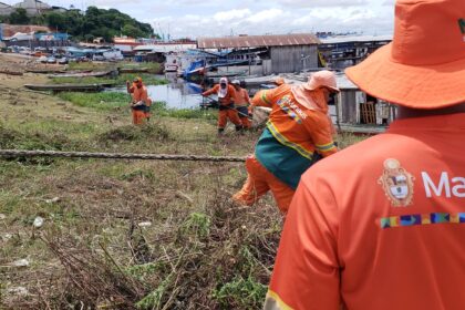 Prefeitura realiza ação de limpeza na orla da Panair